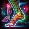 image radiologique colorée des jambes
