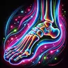 Squelette de pied en lumière